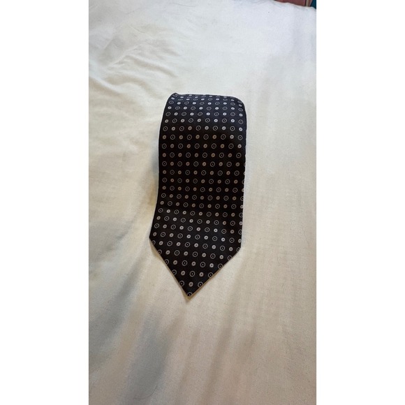 Brioni Necktie Silk Black Geometric Patterned Business Formal Men's Tie - Picture 1 of 4